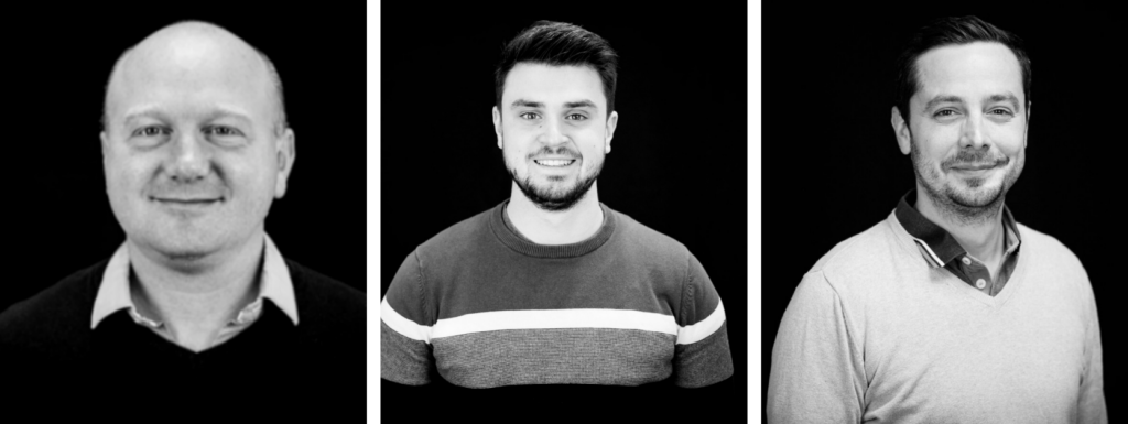 Portraits de Julien Gardeux, Baptiste Moiny et Julien Guillaumes - Incubés chez Rimbaud'Tech Portraits de Julien Gardeux, Baptiste Moiny et Julien Guillaumes - Incubés chez Rimbaud'Tech